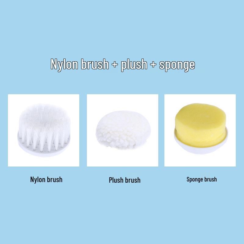 Cross-Border Waterproof Wireless Cleaning Brush for Kitchen & Bathroom - Portable, Multi-Functional, with Replacement Heads.
