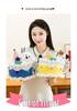 Cartoon Pet Birthday Cake Plush Toy Ornament - Cute Table Companion & Children's Gift