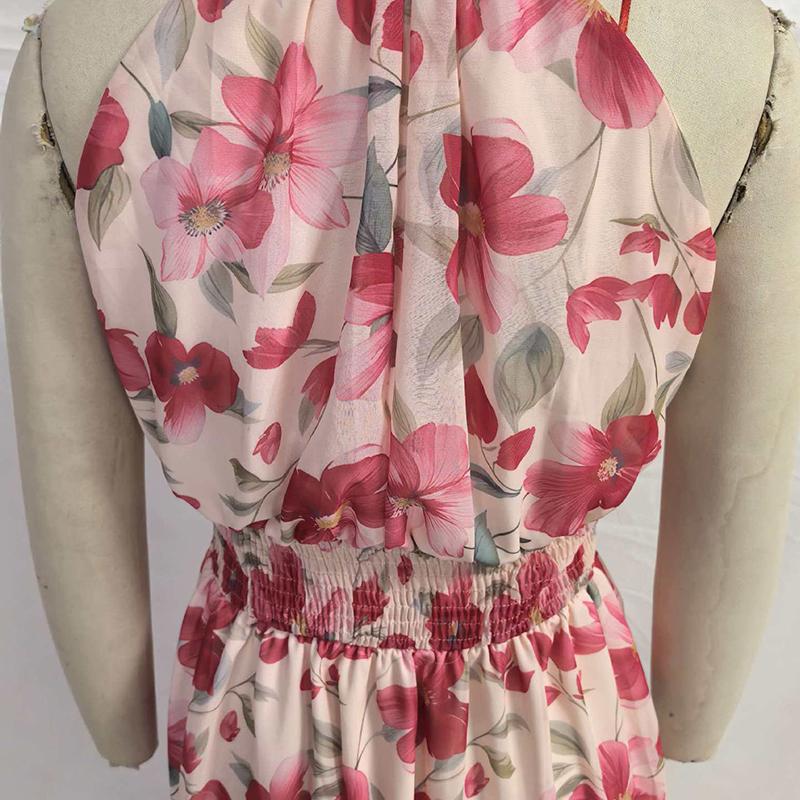 Elegante Vestito da Donna Stampato Moda Estiva Senza Maniche Lungo 2026 Nuovo