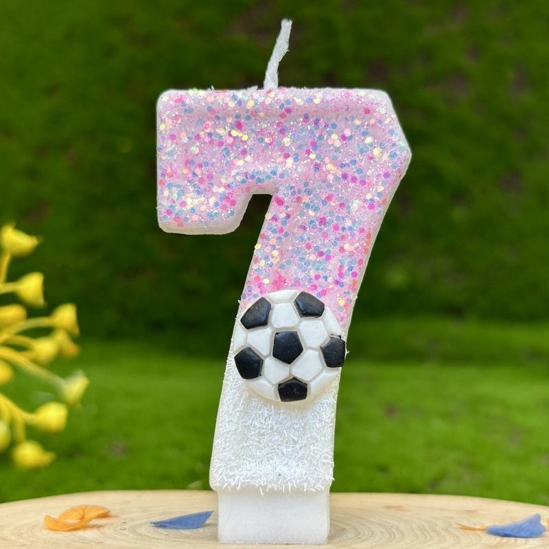Sports Football Numbers Birthday Candles Party Decoration Handmade Birthday Candles
