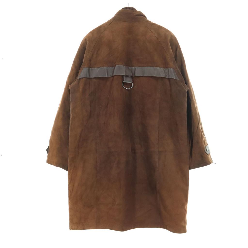 Made In Japan Long Sleeve Suede Leather Coat 9 Quilted Sheepskin Liner Women Used