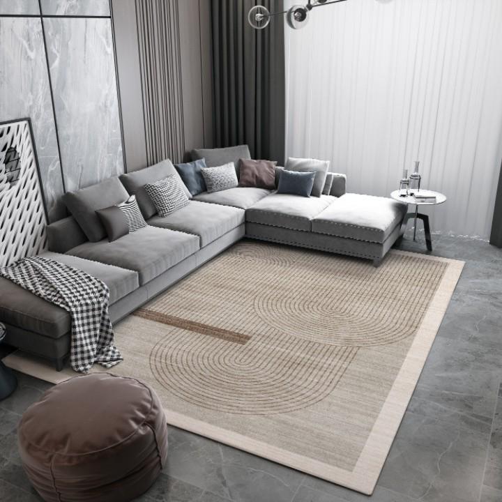 Luxury Light Coffee Table & Sofa Rug - Cotton Linen Loop Pile for Living Room or Bedroom 140×200cm