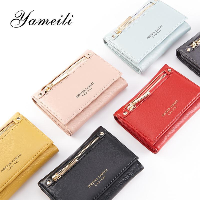 

Женский кошелек, короткий модный милый кошелек для монет, тройной кошелек для монет, маленький кошелек для девочек