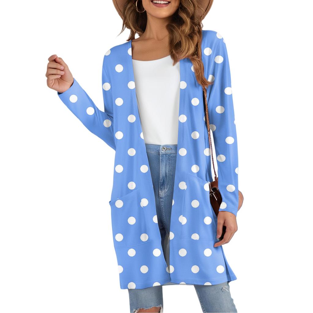 Women's Fashion Casual Comfort Floral Print Mid-Length Cardigan Jacket