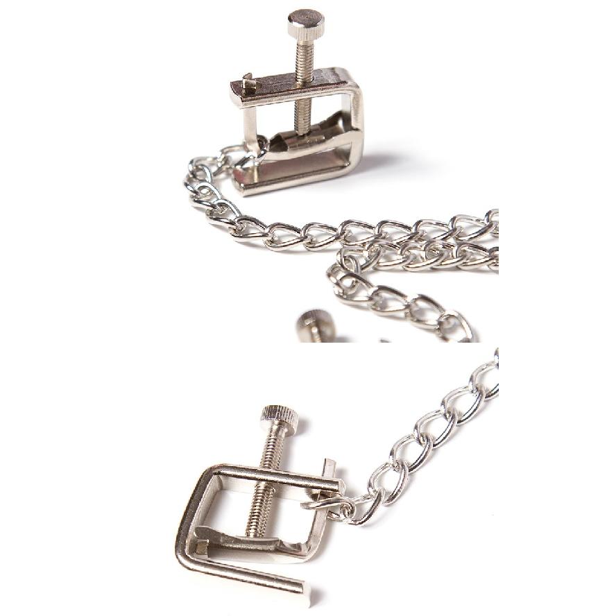 1 Pair Sexy Nipple Clamps Labia Clips With Chain Clip Sm Fetish Bust Massager Stimulate Sex Toy Flirt Bondage Exotic