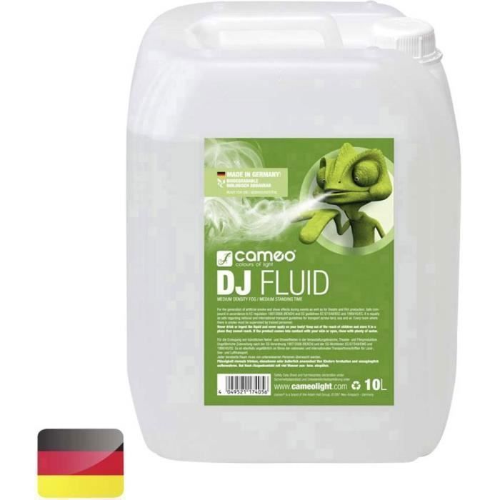 Liquide à fumée - CAMEO - DJ Fluid - 10 litres - Compatible machines à fumée - Sans résidu