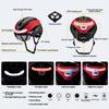 Motorcycle Helmets with Ride Lights Magnetic Goggles Visor Rechargeable LED Night Breathable Light Helmet Safety for Bicycle