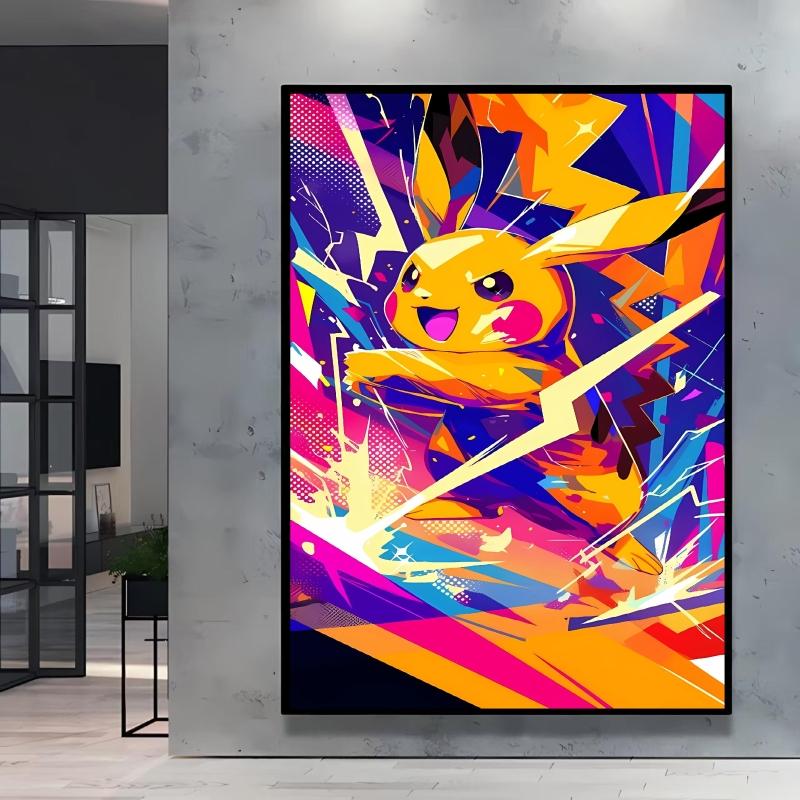 Canvas Art Wall Painting Posters Pokemon Images Pikachu Decor Painting Home Decoration Living Room Decor Paintings Kids Gift