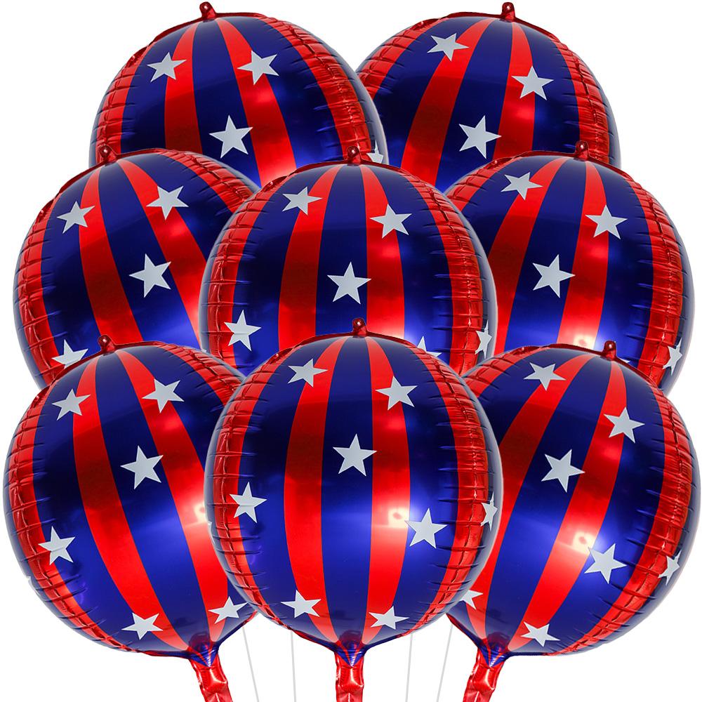 22-Inch 4D Round Striped Aluminum Foil Balloons, Suitable for Birthday Parties, Carnivals, Circus Performances, Various Parties, and Party Decorations