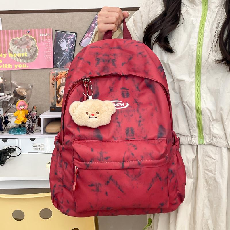 Schoolbag Japanese tie-dye campus backpack 1011 computer bag college student backpack fashion trend simple student schoolbag