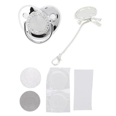 Baby Pacifier Stylish Toxic Free DIY Photo Decoration Infant Bling Pacifier Clip Set for Newborn