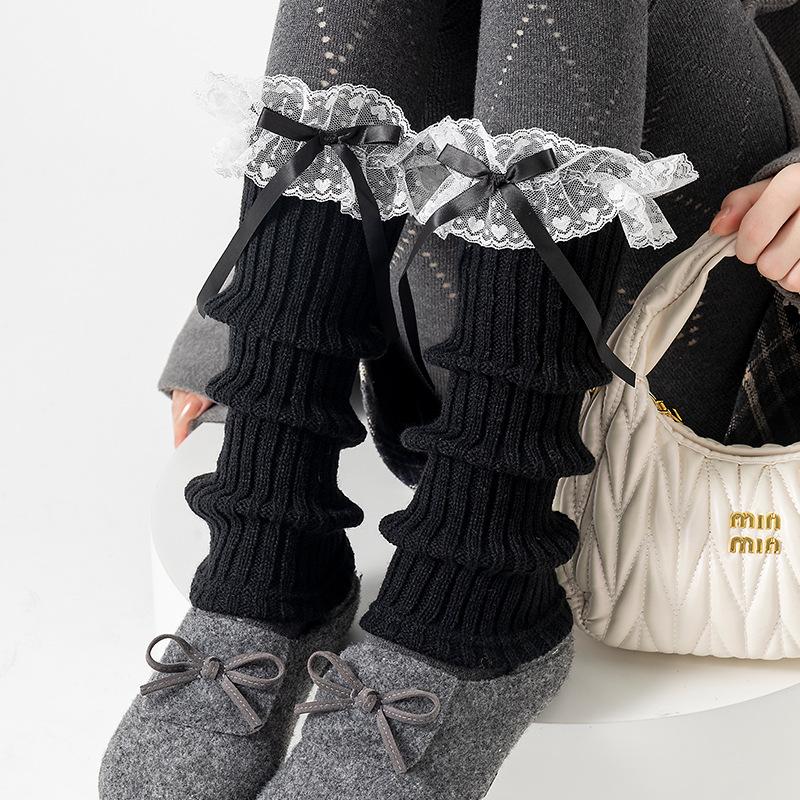 Boots Cotton Ballet Socks Cover Spring And Autumn Lolita Bow Sweet Lace Stacking Socks Leg Warmer