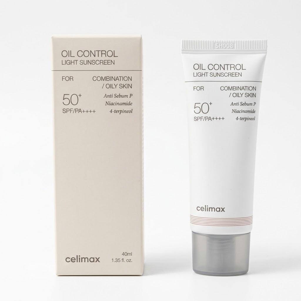 celimax Oil Control Light Sunscreen SPF 50+ PA++++ (40ml) – Air-Light Matte Sun Protection for Oily & Combination Skin