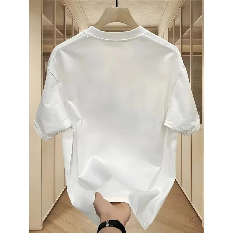 European Sizes Men's Casual Summer T-Shirt Short Sleeve Fashion Simple Street Style European and American Fashion Couple