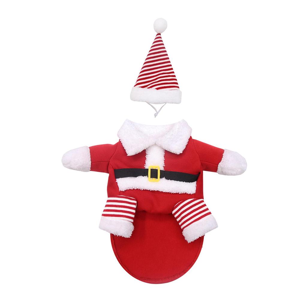 Cute Santa Claus Dog Cat Christmas Costumes Christmas Clothing for Holidays Small Medium Dogs Cats Parties Halloween Photo Shoot