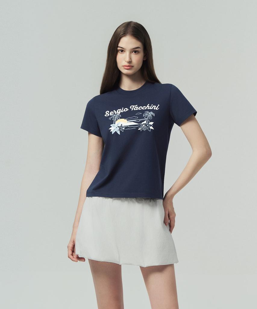SERGIO TACCHINI W Cool Match Graphic Short Sleeve T-Shirt (Navy)