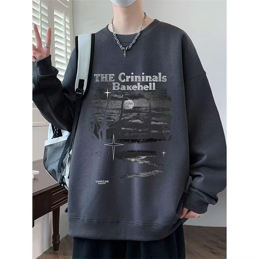 Hong Kong-Style Letter Print Men s Lightweight Hoodie - Autumn Fashion Trend L