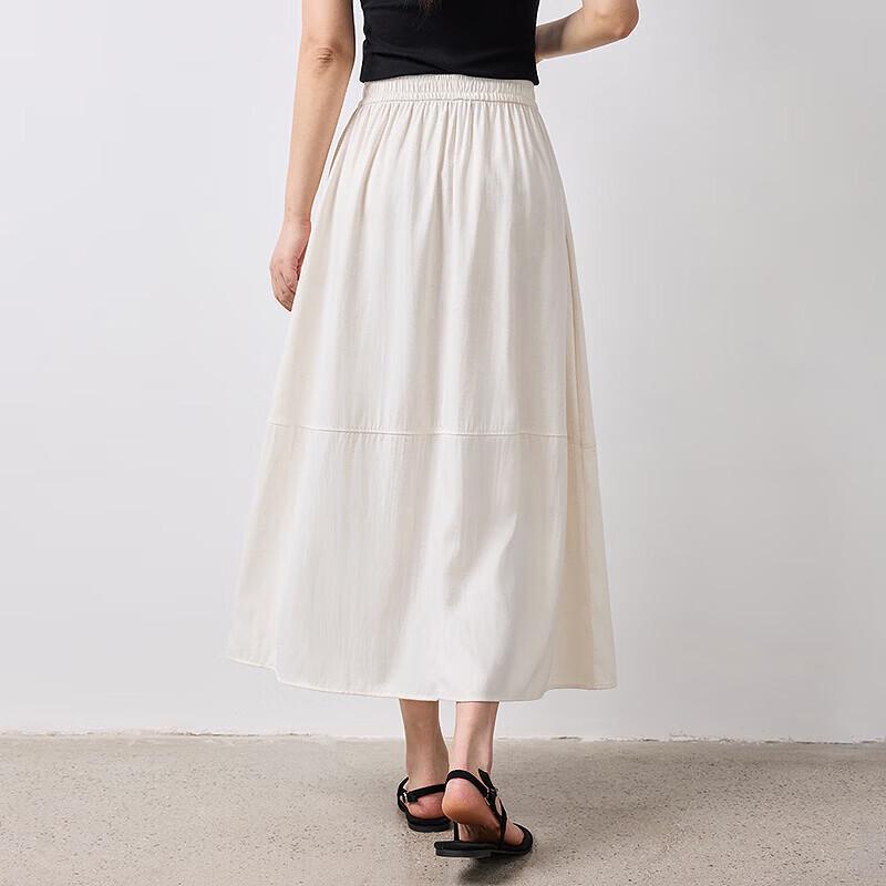 Chuyu Textured High-Waist A-Line Skirt