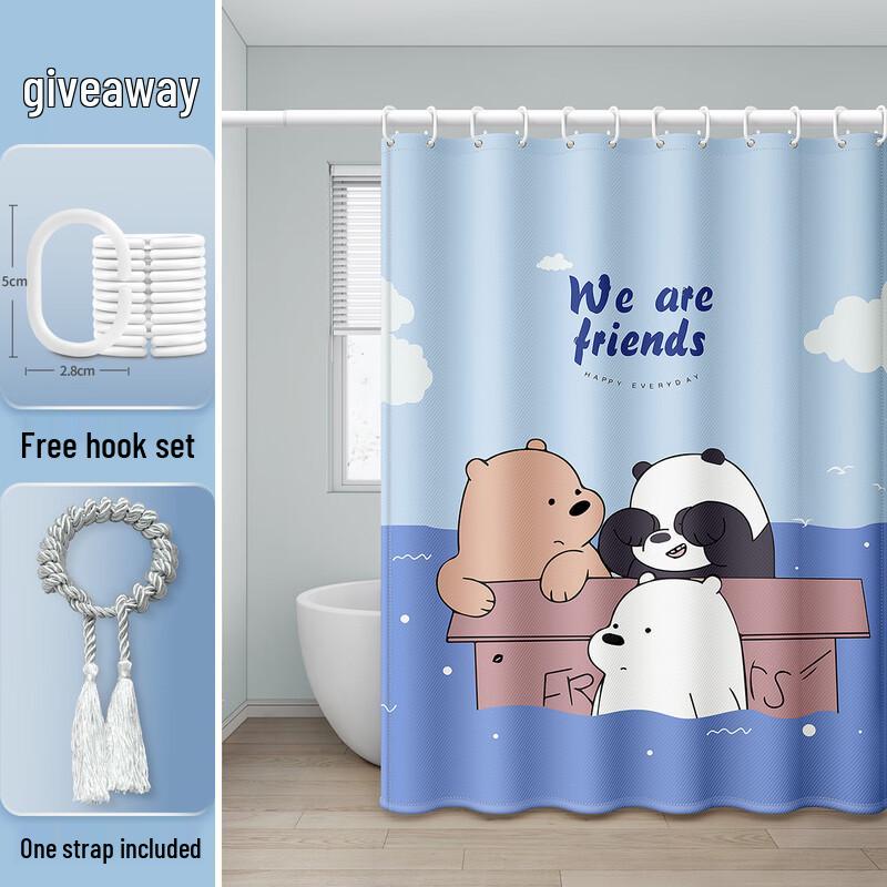 

Three Bears Waterproof Shower Curtain