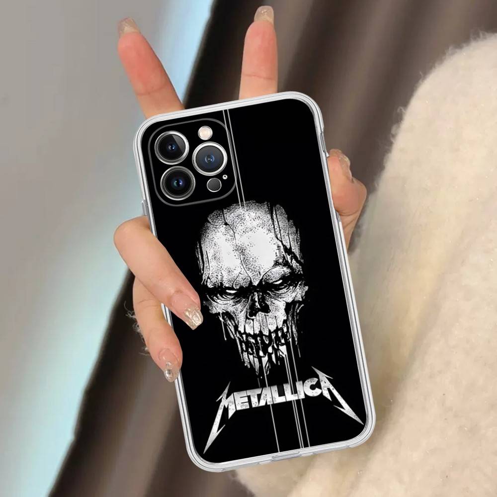 Logo Music M-Metallica For IPhone 17 16 15 14 13 12 11 Pro Max Plus Mini Funda For Transparent Cover