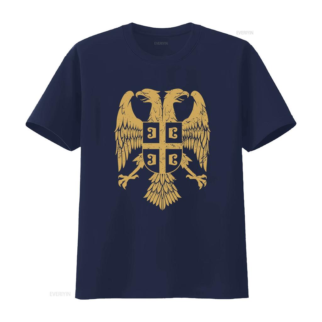 NEW LIMITED EDITION Serbian Double Headed Eagle Coat Of Arms T Shirt for Men vintage Washed graphic Comfortable Soft Breathable