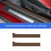 Leather Carbon Fibre Car Door Anti Kick Mats Threshold Strip Protector Trims Stickers For Ford Mustang 2015-2024 Accessories