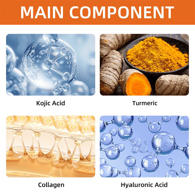 Turmeric Kojic Soap Rich In Kojic Acid, Turmeric, and Collagen, Natural Ginger Soap for Deep Moisturizing, Cleansing, Brightening, and Thick Lather