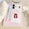 Japanese Korean Polka Dot Little Bear Sleep Cap Phone Case for iPhone 14-17/16 Pro Max.