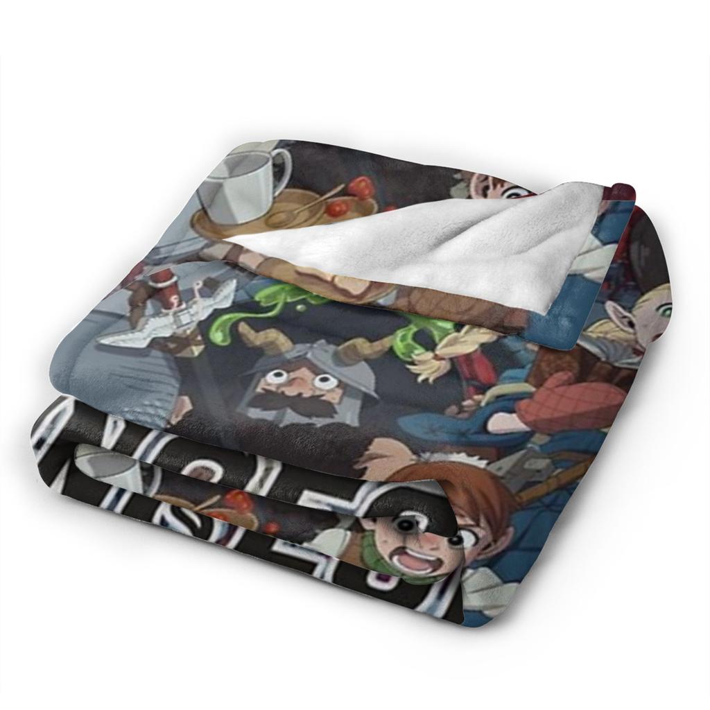 Dungeon Meshi Marcille Laios Flanelldecke Lecker im Verlies Lustige Überwurfdecke für Zuhause Hotel Sofa 200x150cm Teppichstück,