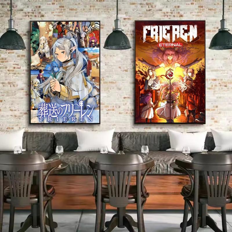 Frieren Anime Poster HD art sticky wall waterproof home living room bedroom bar aesthetic decoration