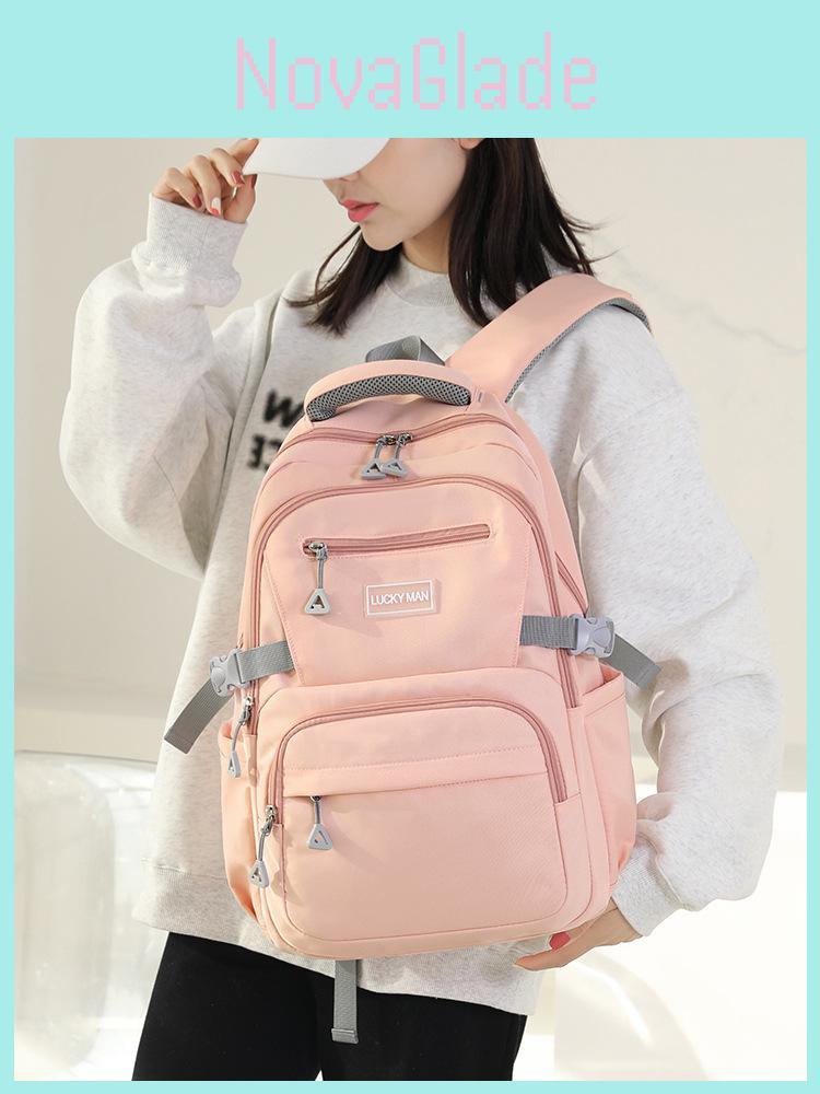Student Backpack Nylon School Bag With Padded Straps For Middle School Kids