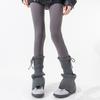 Thickened Middle Tube Socks Gift New Solid Color Leg Warmers Knitted Bow Harajuku Mid Calf Sock