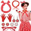 Dot Trio Costume Set For Cosplay Enthusiasts Adjustable Headband Earrings And Glasses