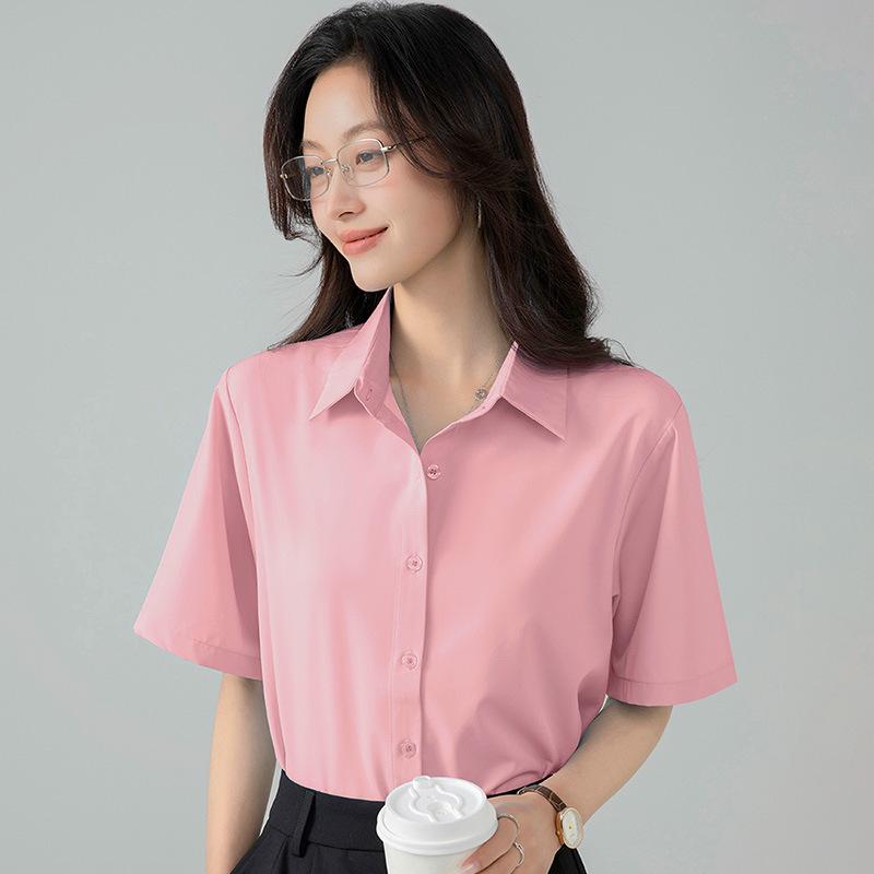 Summer Women's Short-Sleeve Loose Casual White Shirt - Korean OL Style