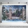 Garden Gate Christmas Tree Photography Backdrops Banner Photo Backgrounds Party Decor Photocall Photo Studio for Children Family
