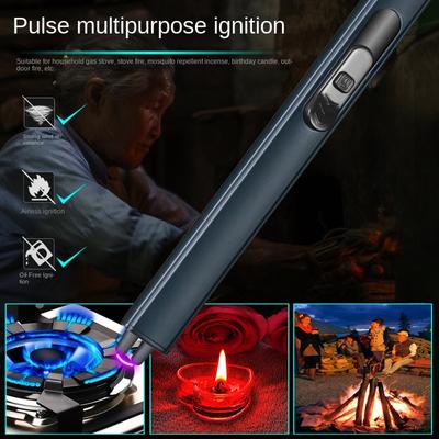Outdoor BBQ USB Arc Lighter Rechargeable Long Kitchen Gas Stove Lighter Windproof Plasma Arc Flameless Electric Lighter