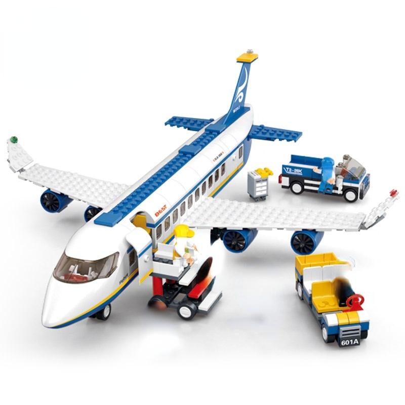 City Airport Airbus Aircraft Model Building Blocks Diy Airplane Control Tower Bricks Educational Toys For Children