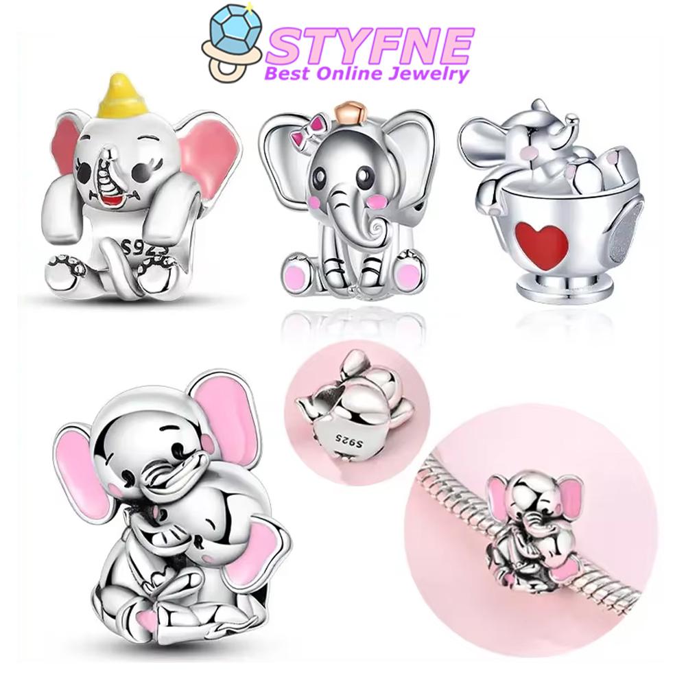 Women's Pendant Bead Component Copper Metal Elephant Charm Bead Component Compatible With Do It Yourself Bracelet High Quality Fine Jewelry Necklace