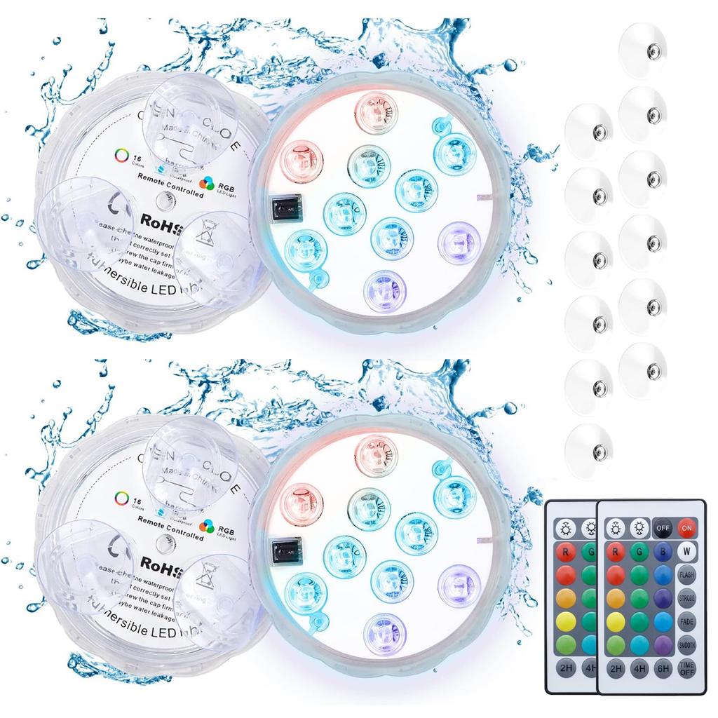 BigFox LED Diving Underwater 10 16 Colors Remote Control Battery No Wiring Suction Cup Waterproof Bath Fish Fish Underwater Landscape Stylish 2 Remote