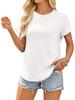 Womens Short Sleeve T Shirt Crew Neck Dressy Casual Basic Summer Top