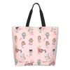 Funny Nurse Grocery Shopping Bags Custom Print Canvas Shopper Shoulder Tote Bag Large Capacity Health Care Nursing Handbag