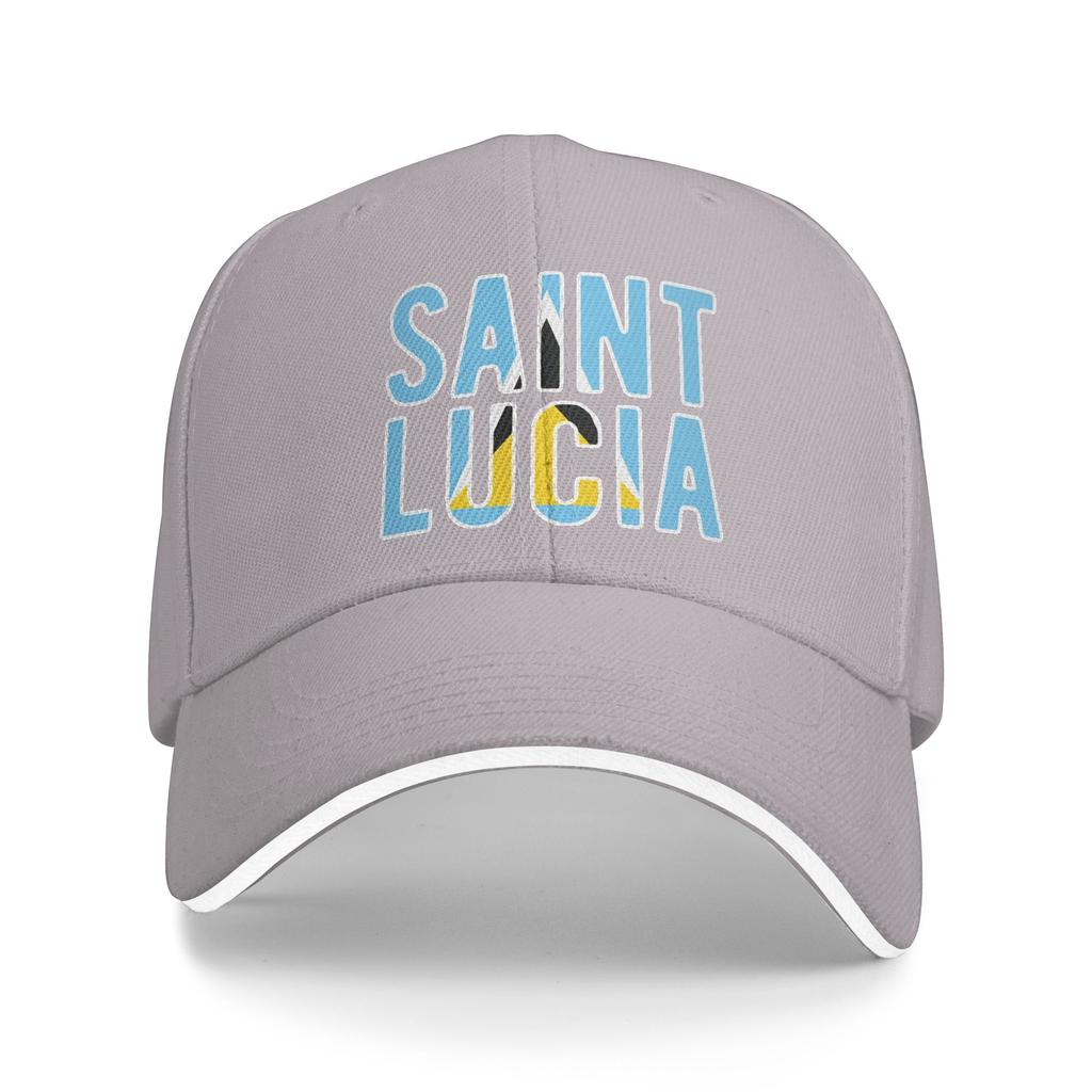 Saint Lucia Flag Sun Baseball Cap Summer Couple Women  Design Trucker Hat High Quality Streetwear Outdoor Sports Baseball Caps
