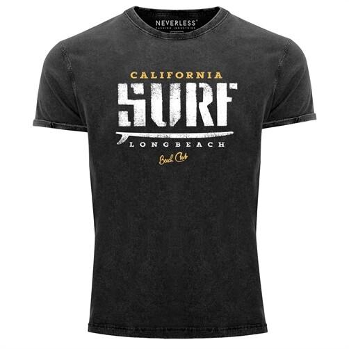 Cool trendy men's T-shirt vintage shirt California surf print used-