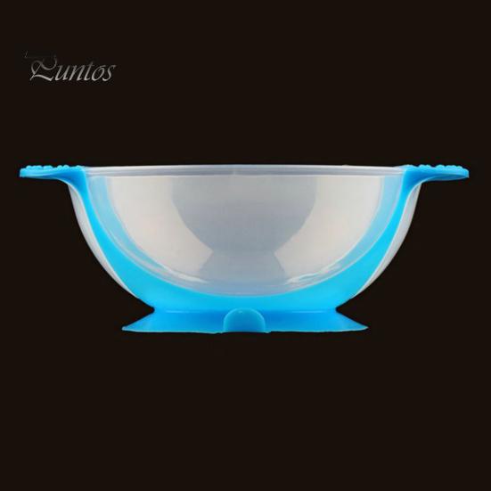 Suction Cup Bowl 3Pcs Feeding with Sensing Spoon Fork Anti Baby Training Tableware Slip Silicone Children Set for Home Use