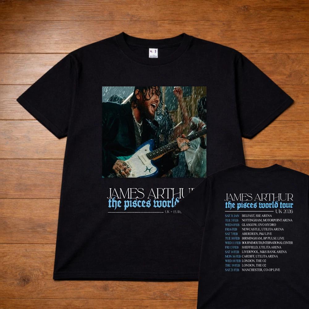 James Arthur TShirt Black Tour Tee with Dates Unisex Kids Adults 2XL