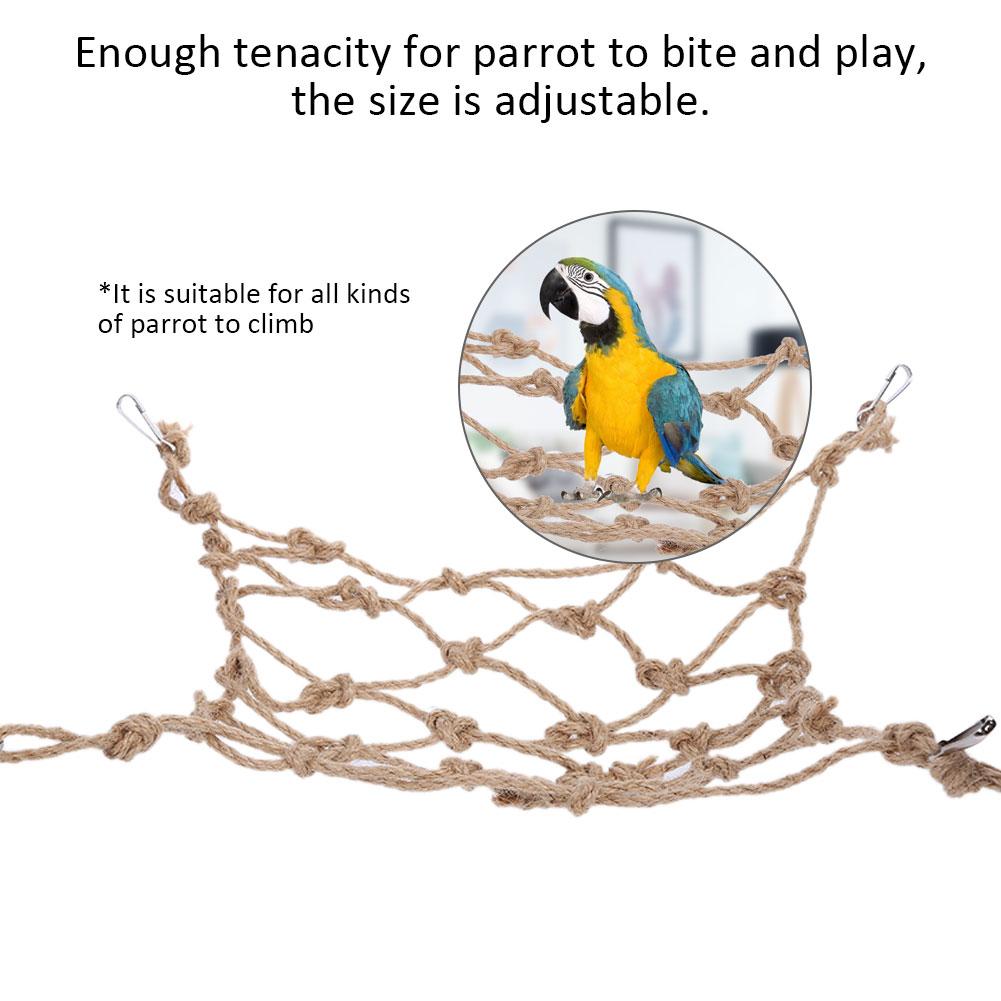 Hemp Rope Parrot Bird Climbing Net Hanging Rope Net Swing Play Rope Ladder Chew Toy (Small)