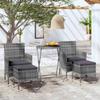 VidaXL 5-Piece Bistro Set Outdoor Furniture Patio Furniture Terrace Furniture Garden Furniture Woven Resin 3058389