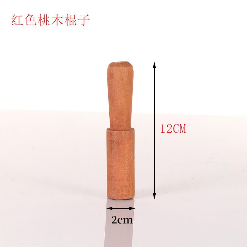 Nepal Tibetan Singing Bowl Accessories Handmade Peach Wood Stick Wrapped Leather Mallet Wholesale