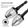 Hex Handle 3-Jaw Mini Chuck 0.3-8.0mm Drill Conversion Tool for Electric Grinder