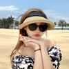 Sun Li Big Eaves Empty Top Hat Women's Sunshade Travel UV Straw Hat Summer UV Protection Sun Hat